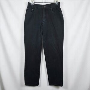 Lauren Jeans Co. Black Denim Jeans Classic High Rise Comfort Fit Woman Size 6